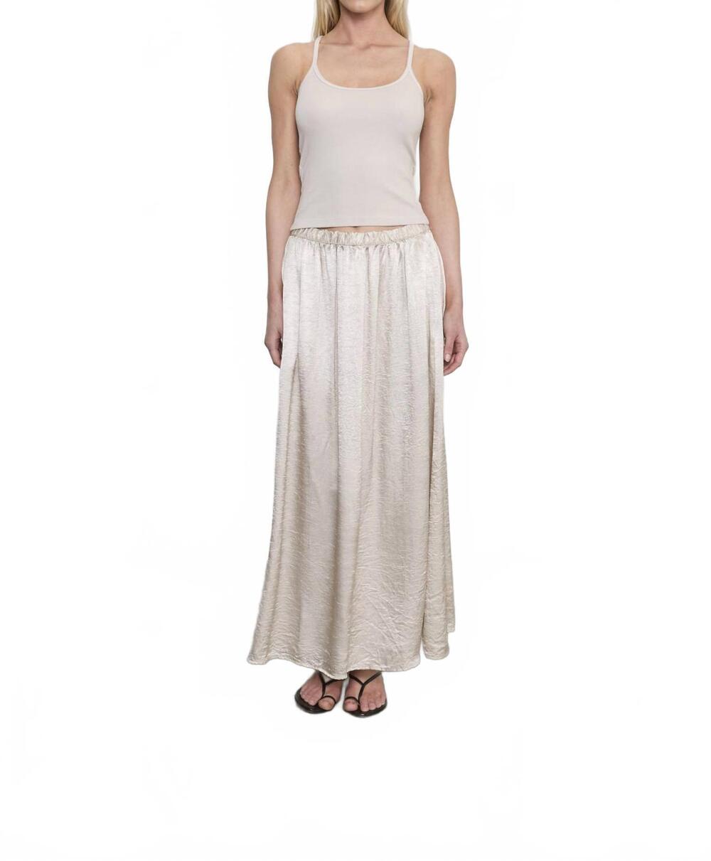 NEW ENZA COSTA textured satin celeste skirt in champagne